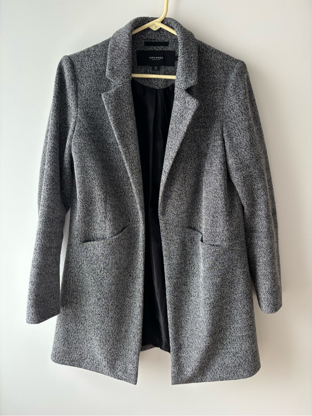 Vero Moda Women’s Gray Herringbone Pea Coat